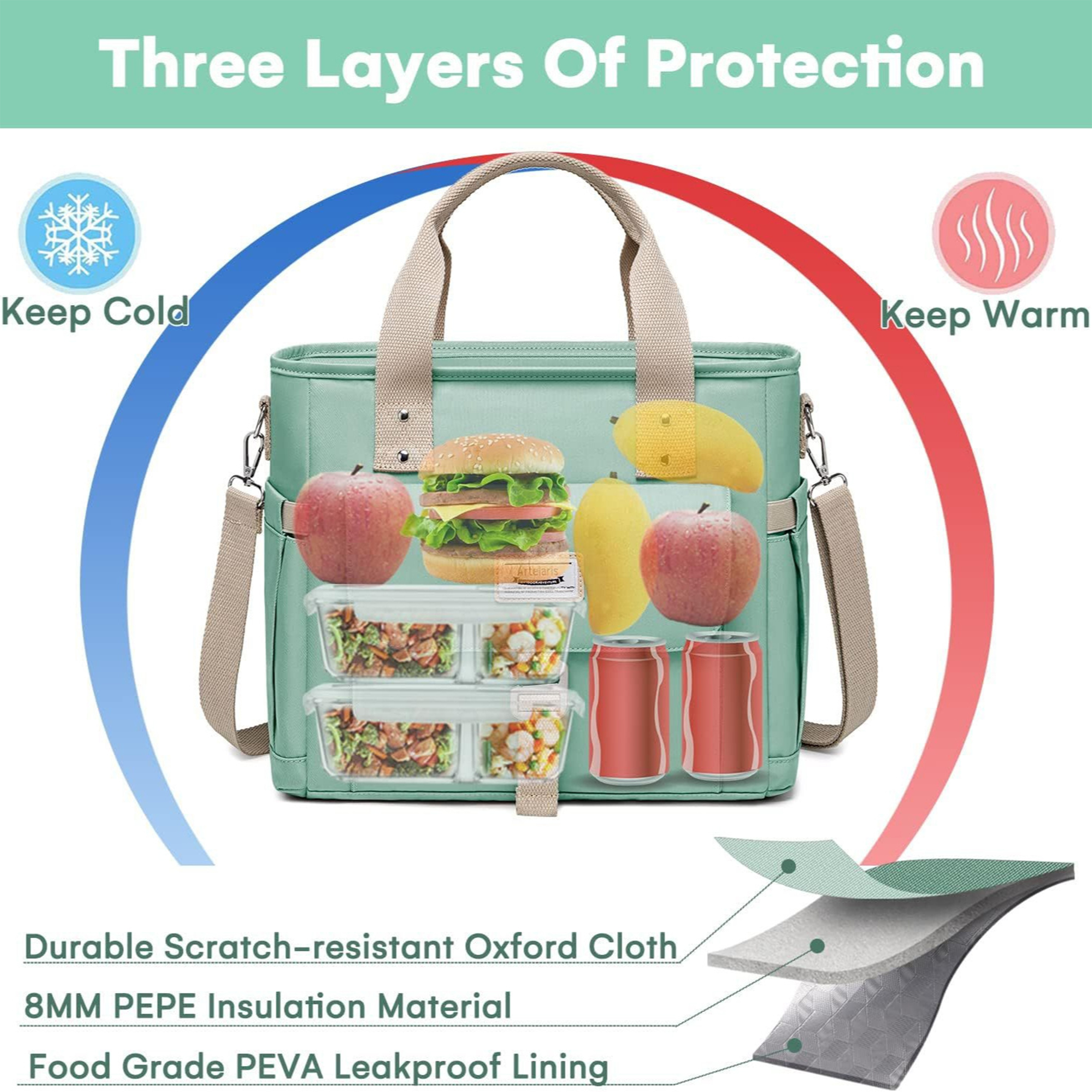 Waterproof Insulated Lunch Bag with Spacious Design 9