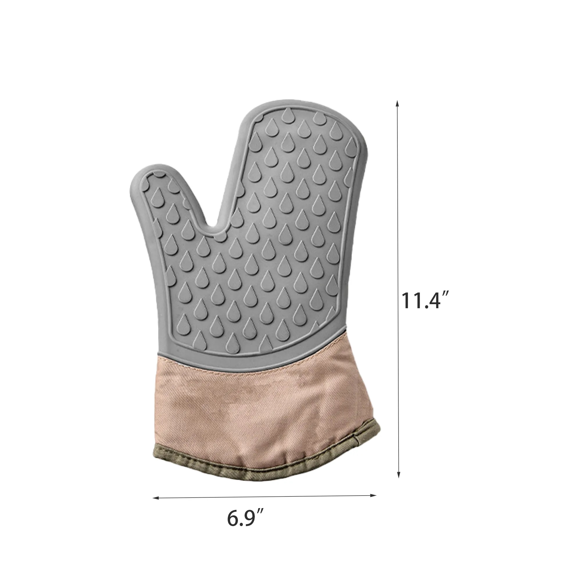 Grey Silicone Oven Mitt 17