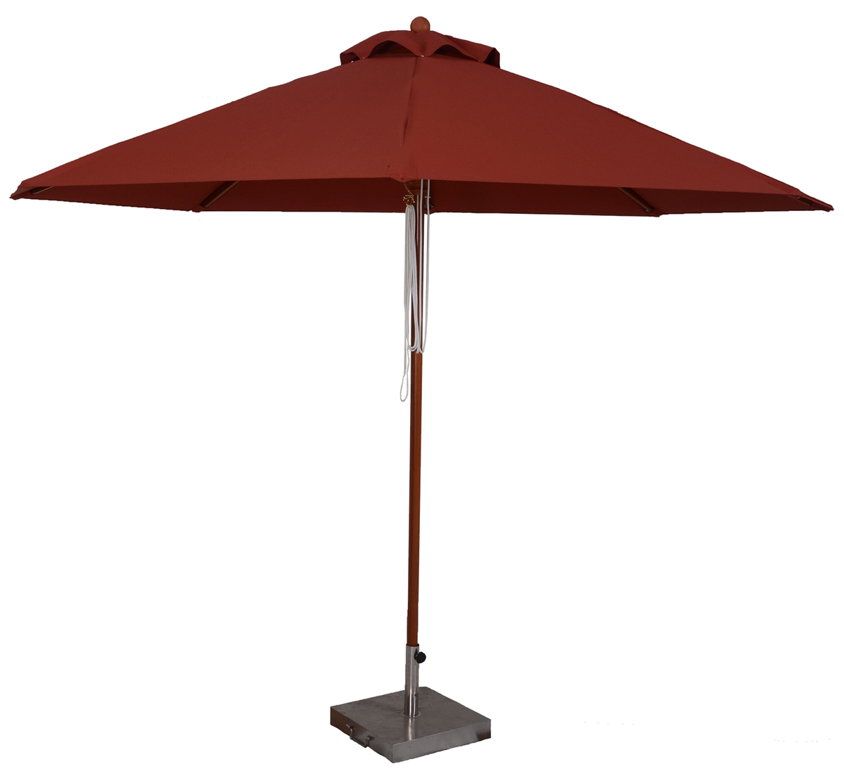 Custom Market Patio Umbrella Commercial Grade Wood 11 Feet, Pulley, Fade Resistant Fabric