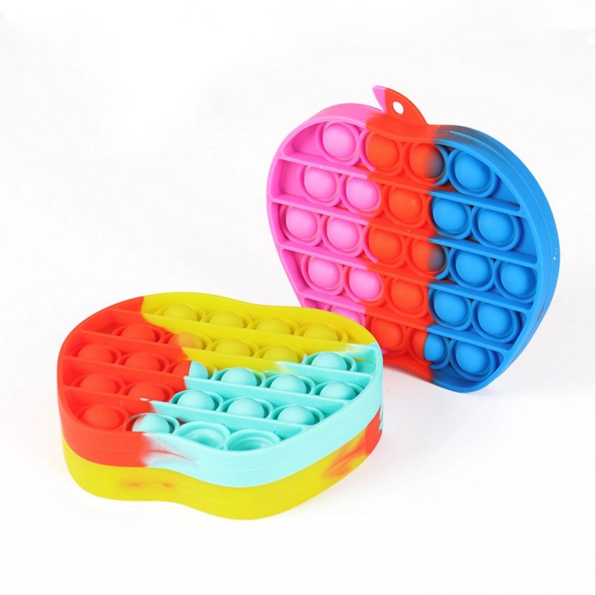 Colorful Apple Shape Push Pop Bubble Fidget Toy