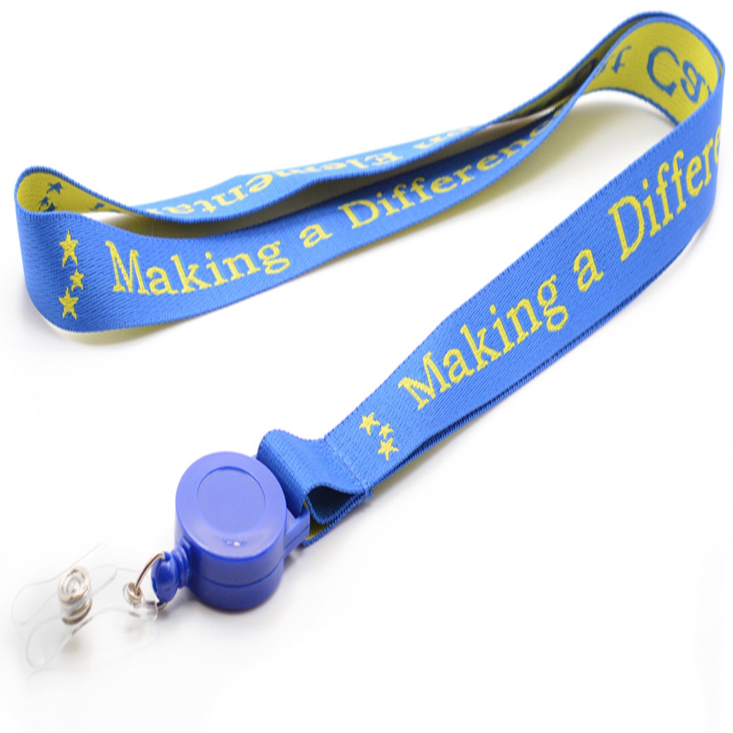 3/4 inch Woven Lanyards w/ Retractable Reel Combo