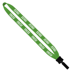 3/4" Cotton Lanyard with Plastic Clamshell & Bulldog Clip