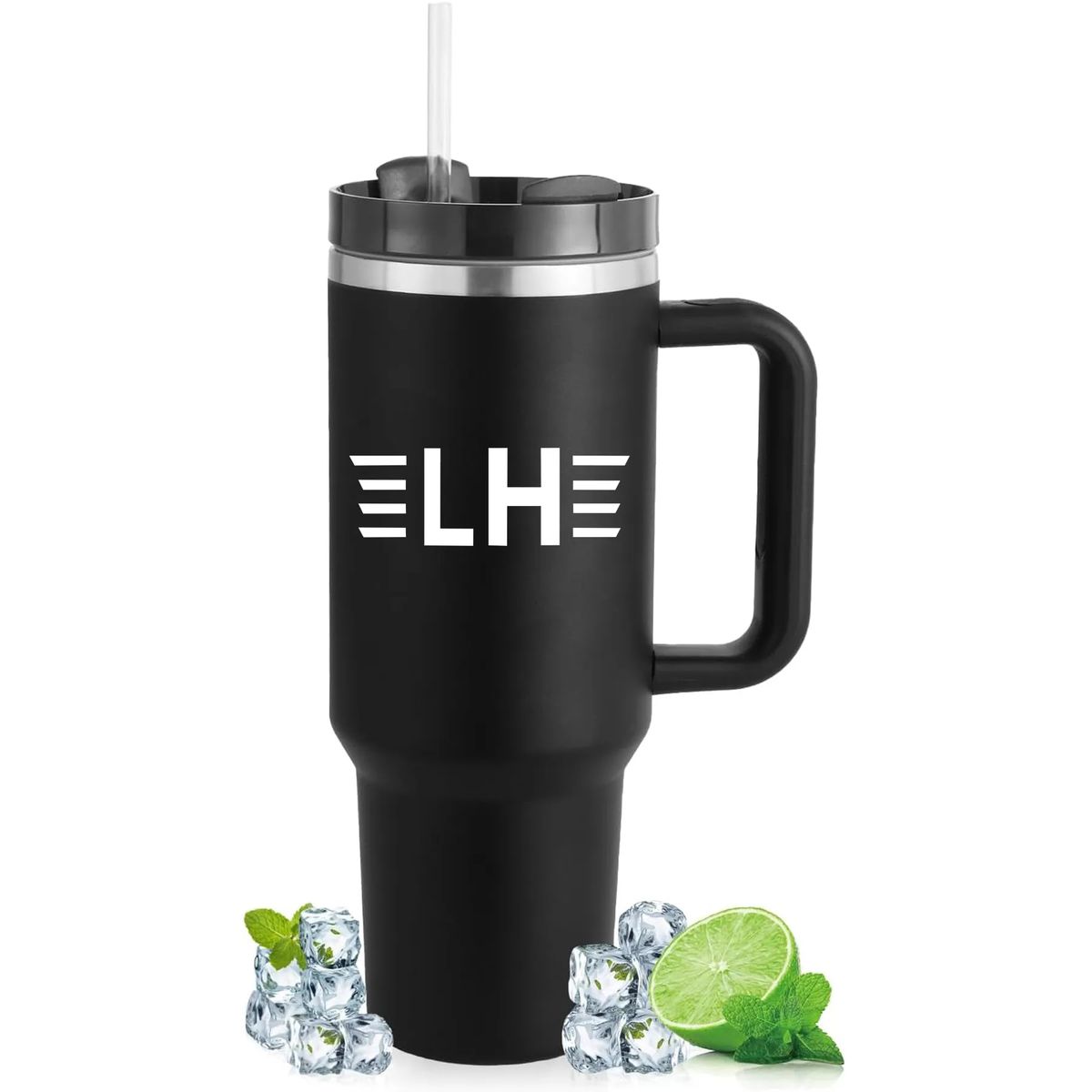 40 Oz Vacuum Tumbler w/ Handle & Straw
