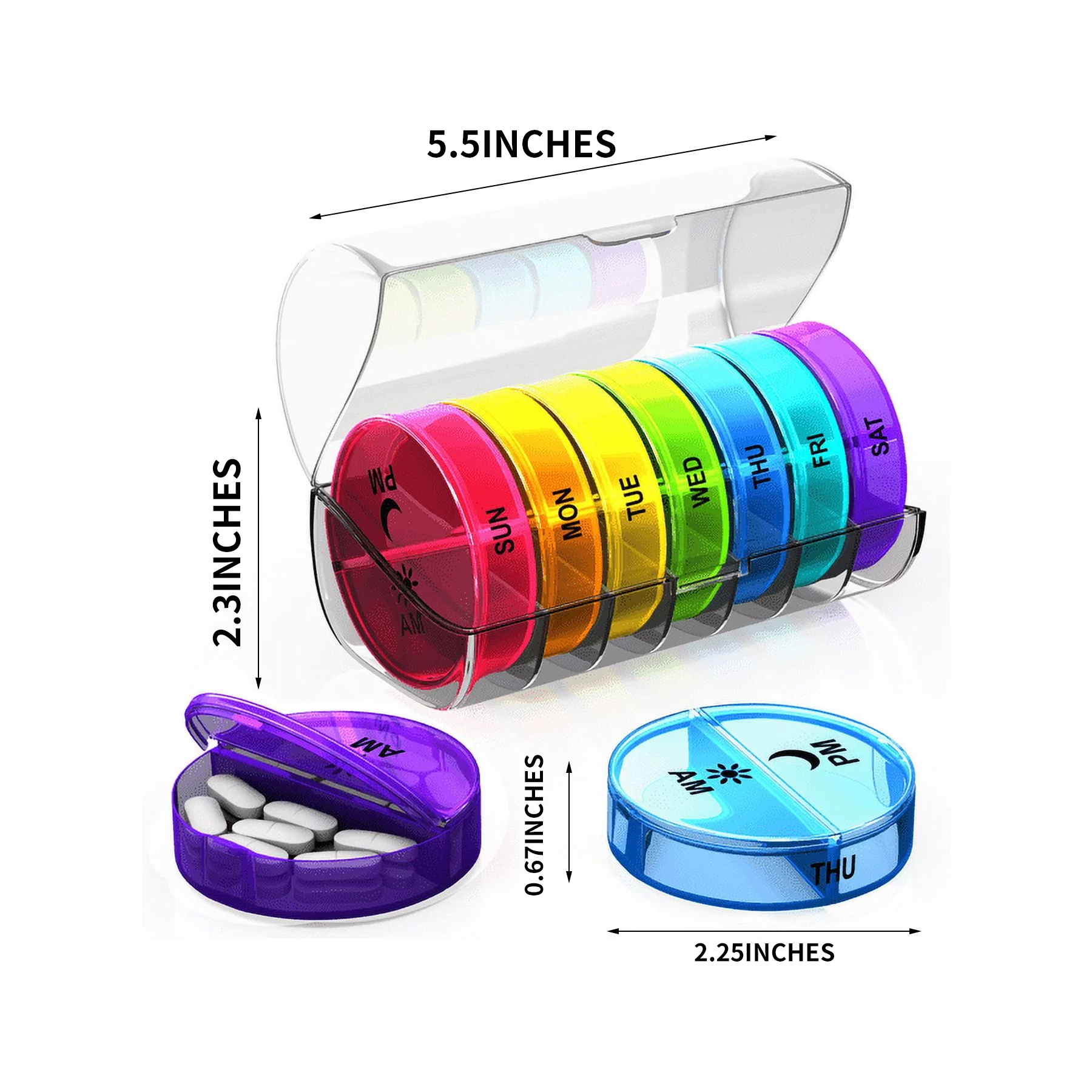 Small 7 Day Weekly Tower Pill Box Organizer 7