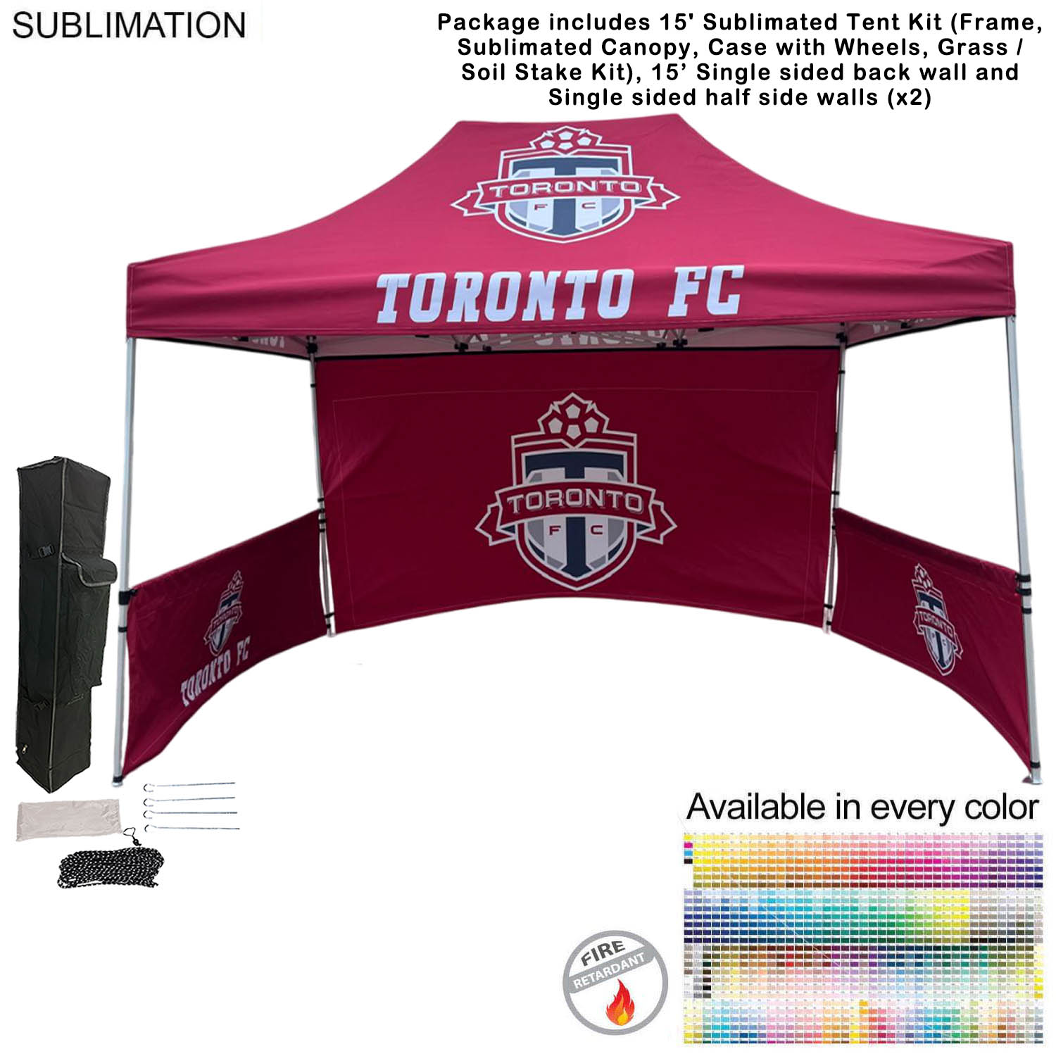 48Hr Quick Ship - Full Tent Package, 10' Tent, 15' Singlesided backwall, 2 Singlesided half sidewall 17