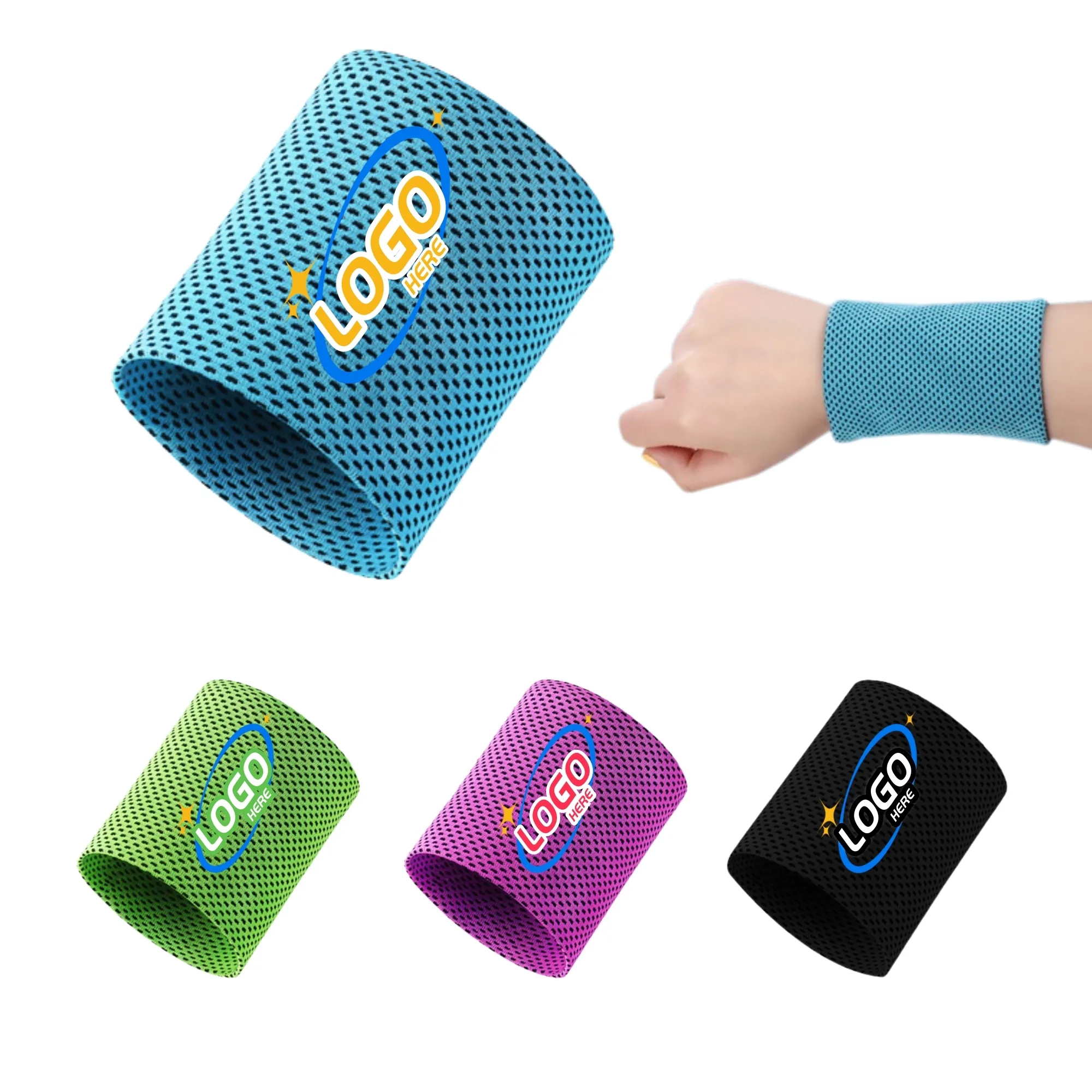 Cooling Sweat Sports Wristband Full Color Imprint