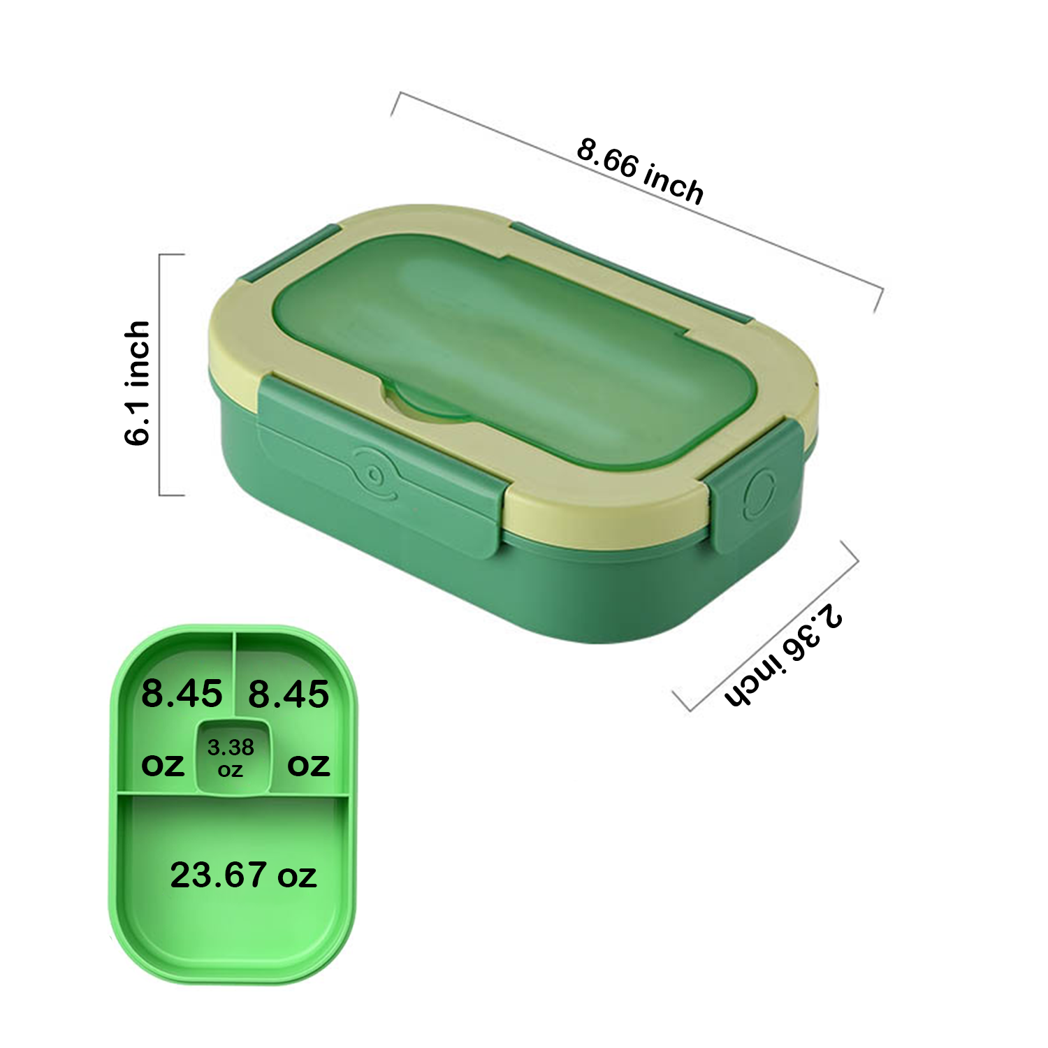 Leak-Proof Kids Lunch Box - 4 Compartments, 44oz 5