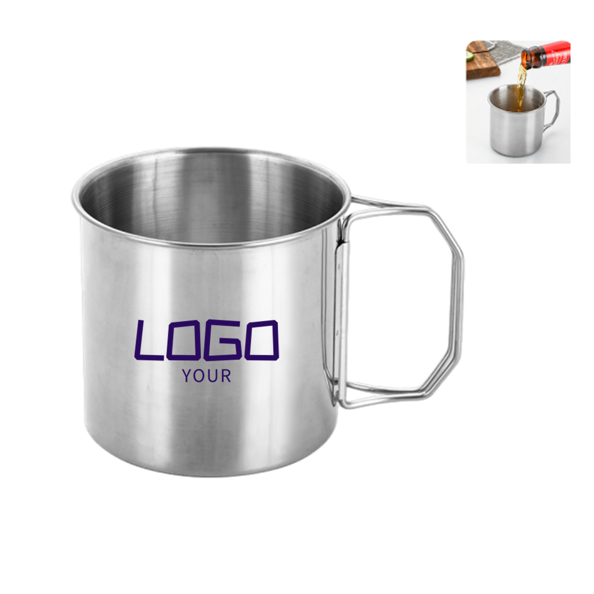 12oz Stainless Steel Folding Cup 2