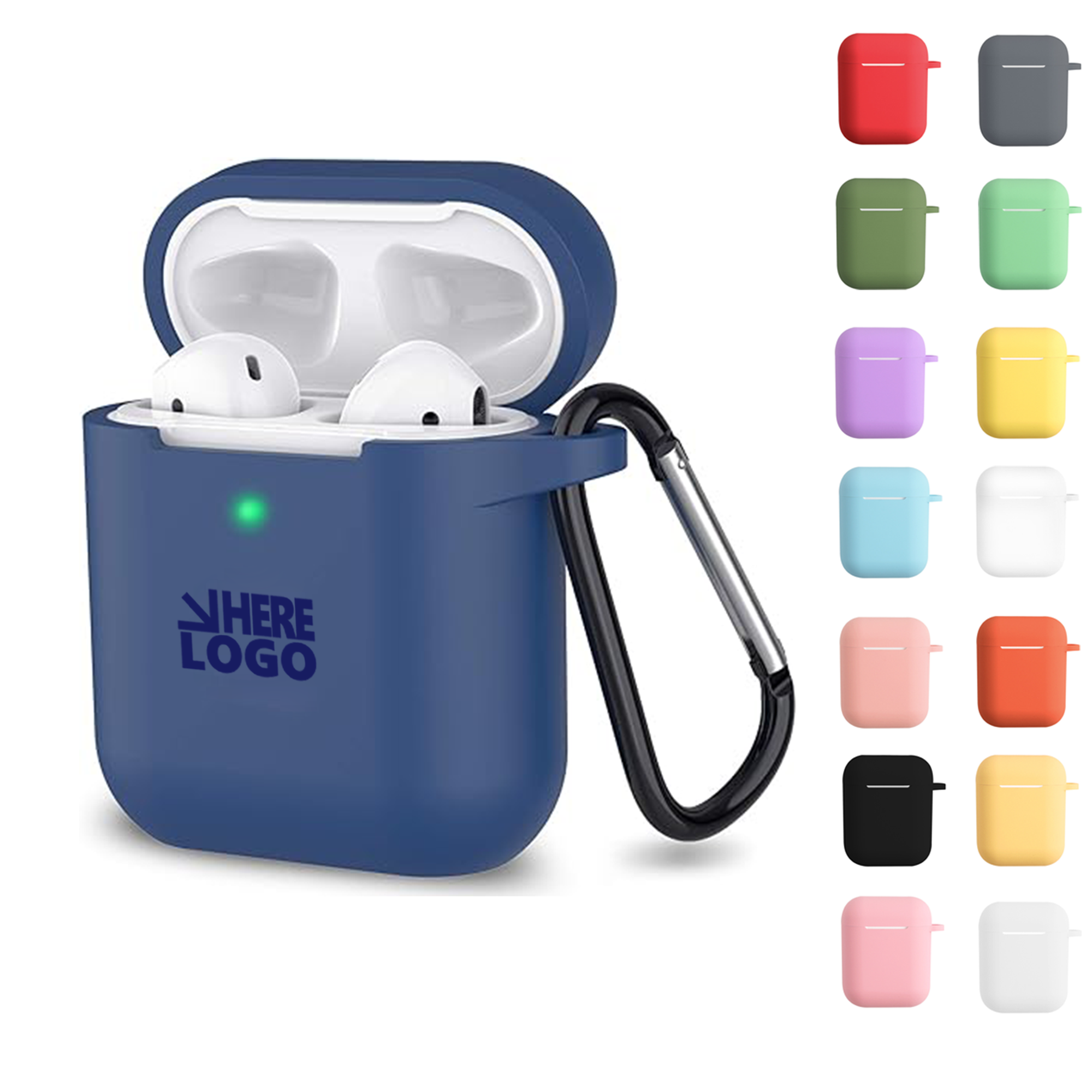 Earphone Case with Carabiner - Silicone, Compact Design 5