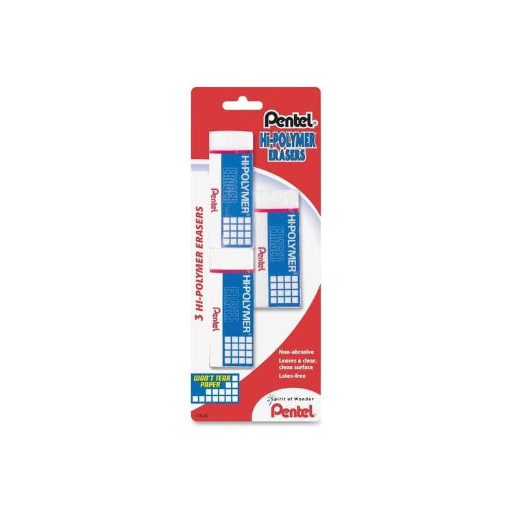 Pentel Hi-Polymer Eraser - 3 Pack 2