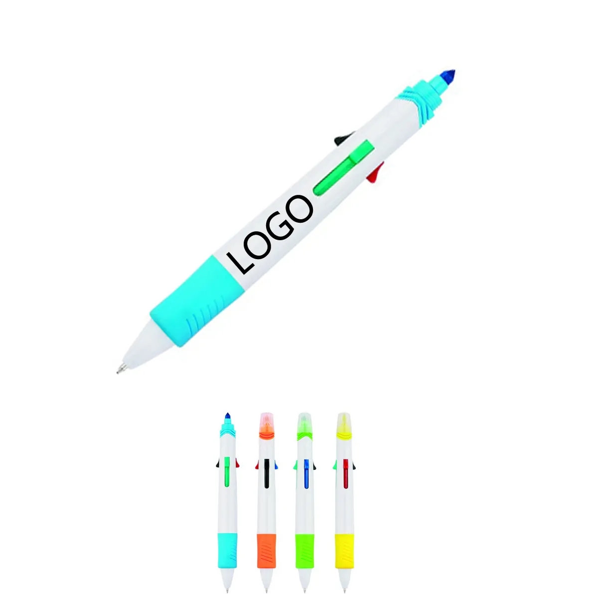 Ballpoint Colorful Pen With Highlighter
