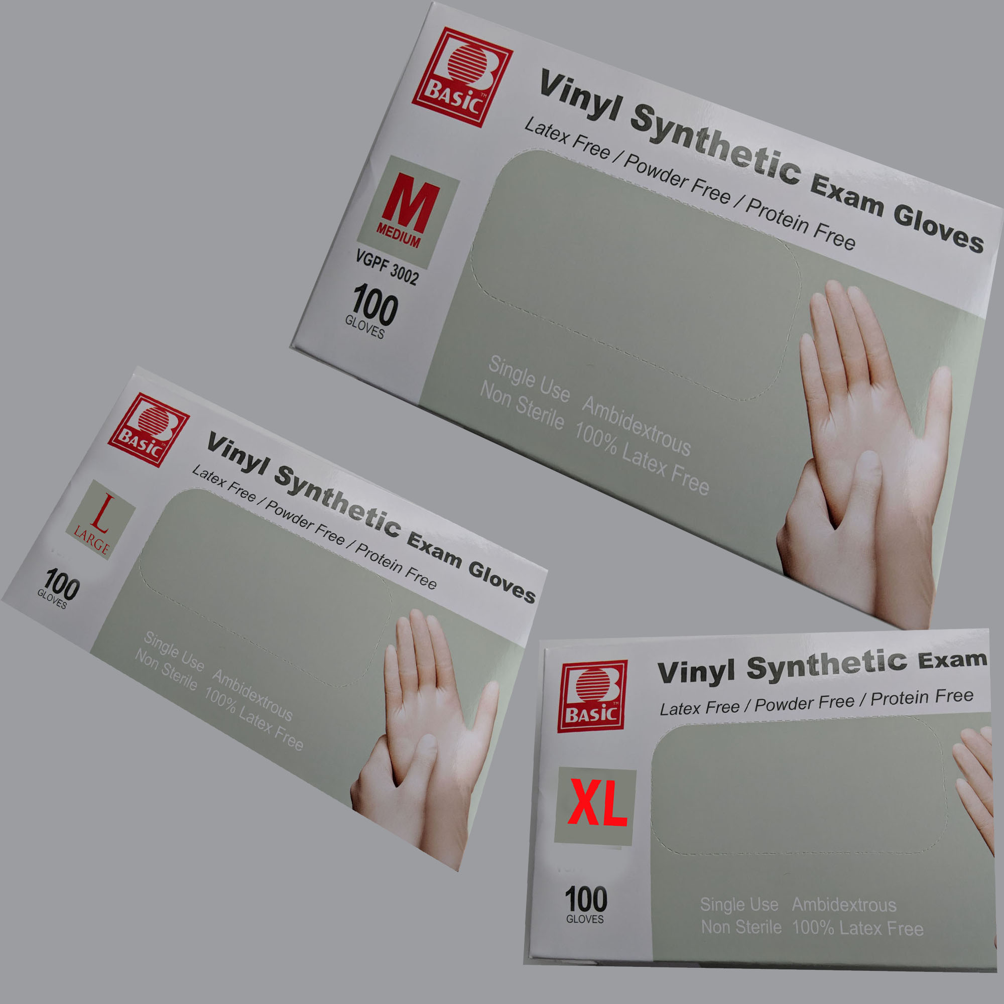 Synthetic Clear Examination Glove, Latex Free/Powder Free/Protein Free, 100 pieces pack