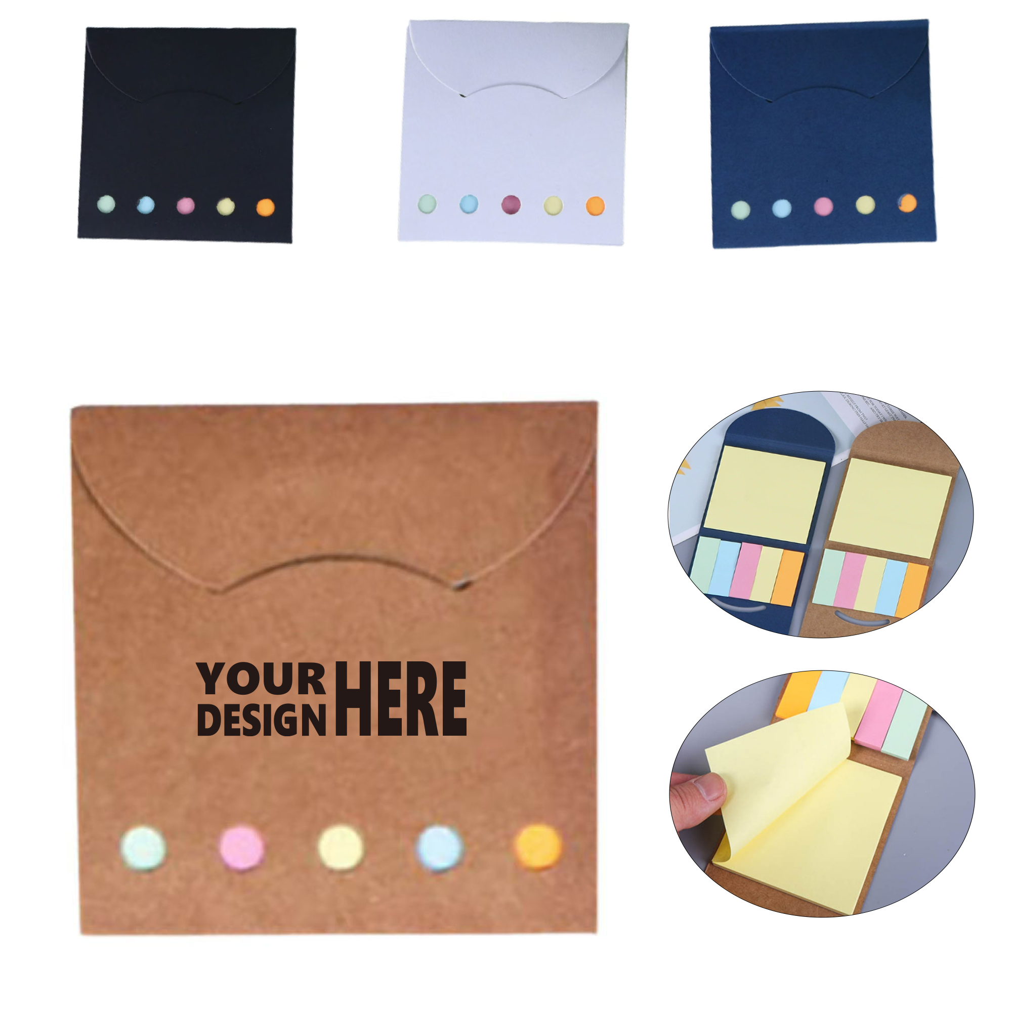 Kraft Paper-Wrapped Vibrant Note Pads