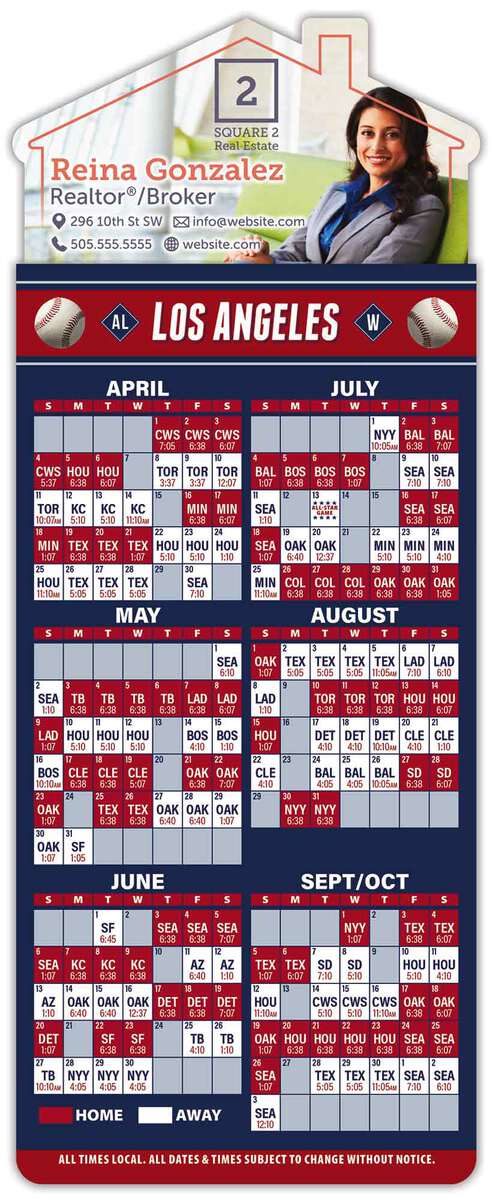 Magna-Card House Shape Magnet - Baseball Schedules (3.5 x 9)