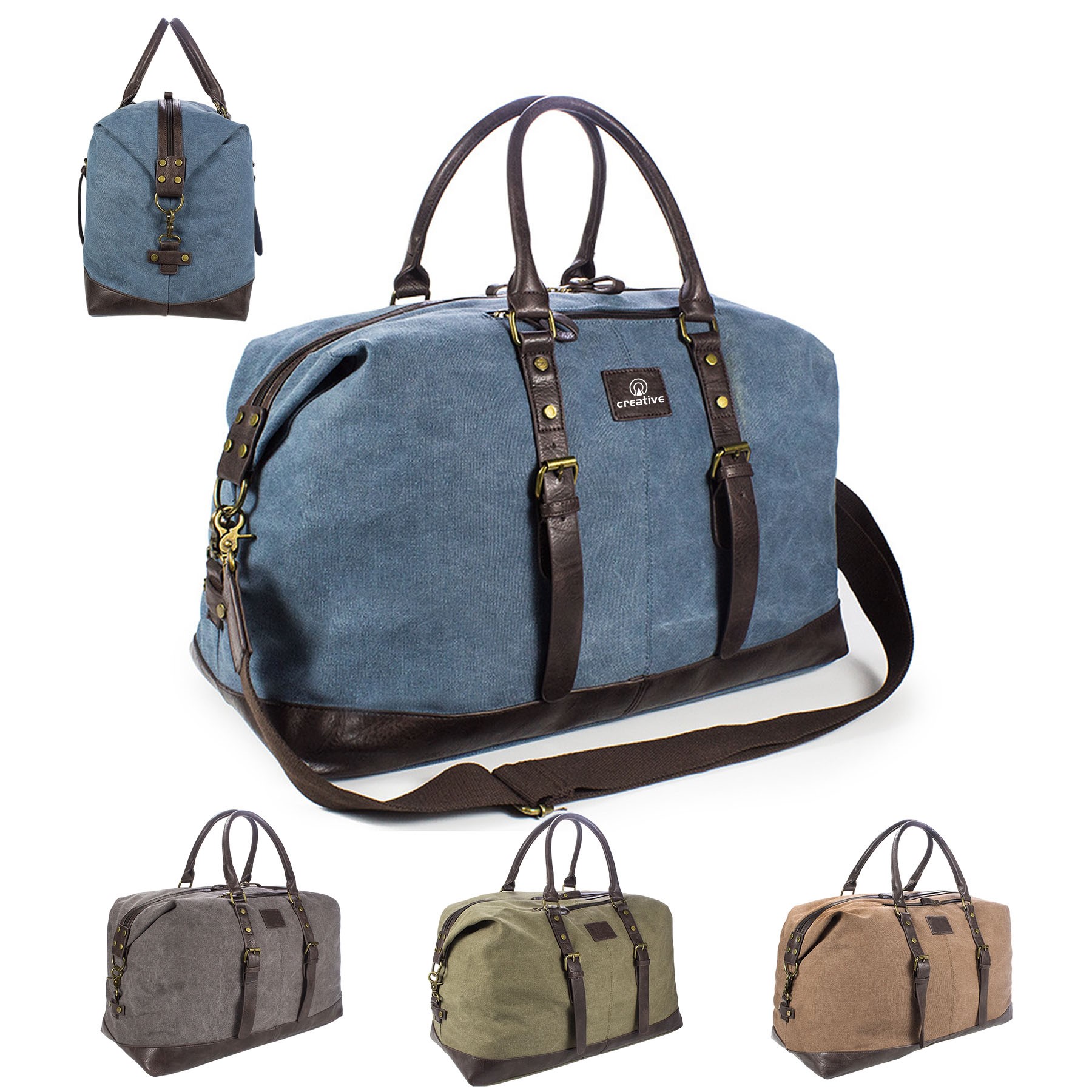Patterned Travel Duffel With Bottom Storage