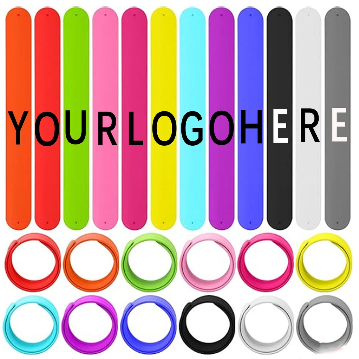 Silicone Slap Bracelets Custom Wristbands 4