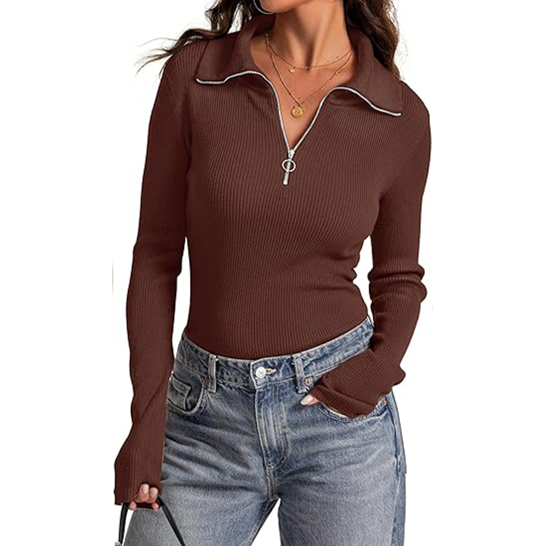 Long Sleeved Slim fit Ribbed Knit Sweater, custom hoodie or sweatshirt with logo imprint 29