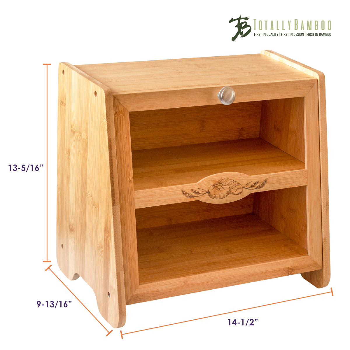 Farmhouse Double-Layer Bamboo Bread Box - Thumbnail 4