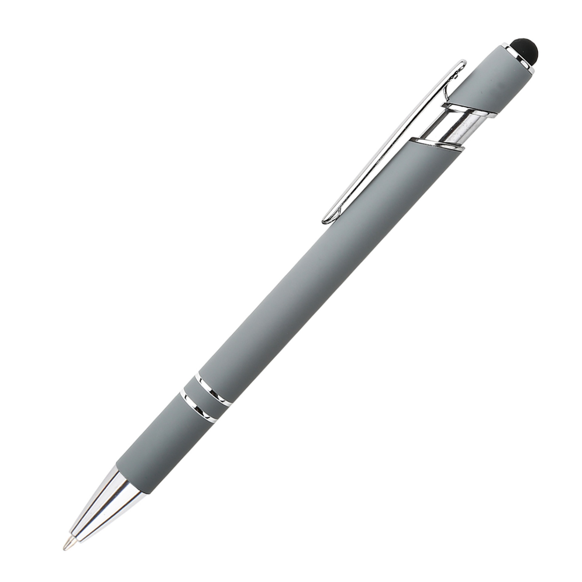 Retractable Metal Ballpoint Pen With Stylus Tip Black Ink 47
