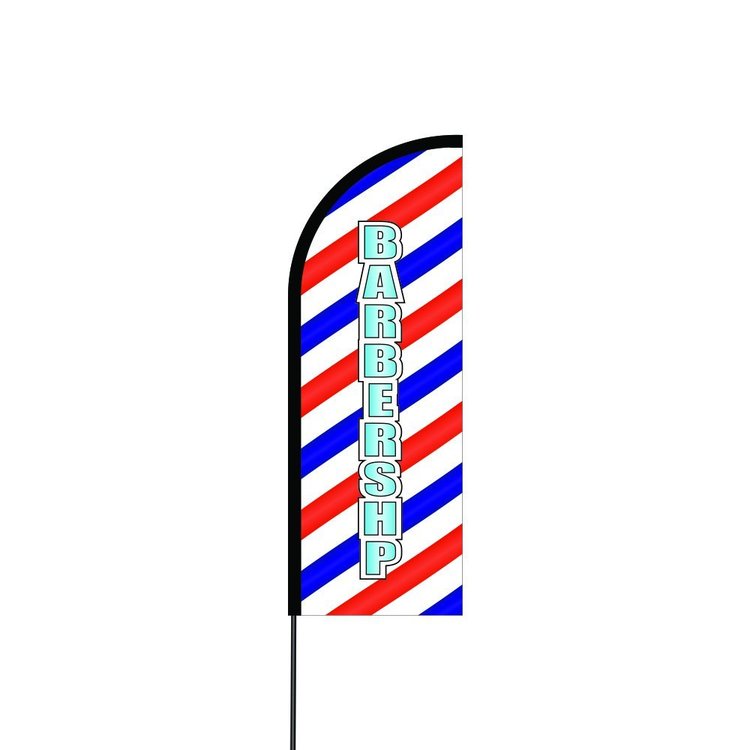Barbershop Flag Kit 11’ Feet Feather Flag Sign Outdoor Banner - C0-BU07