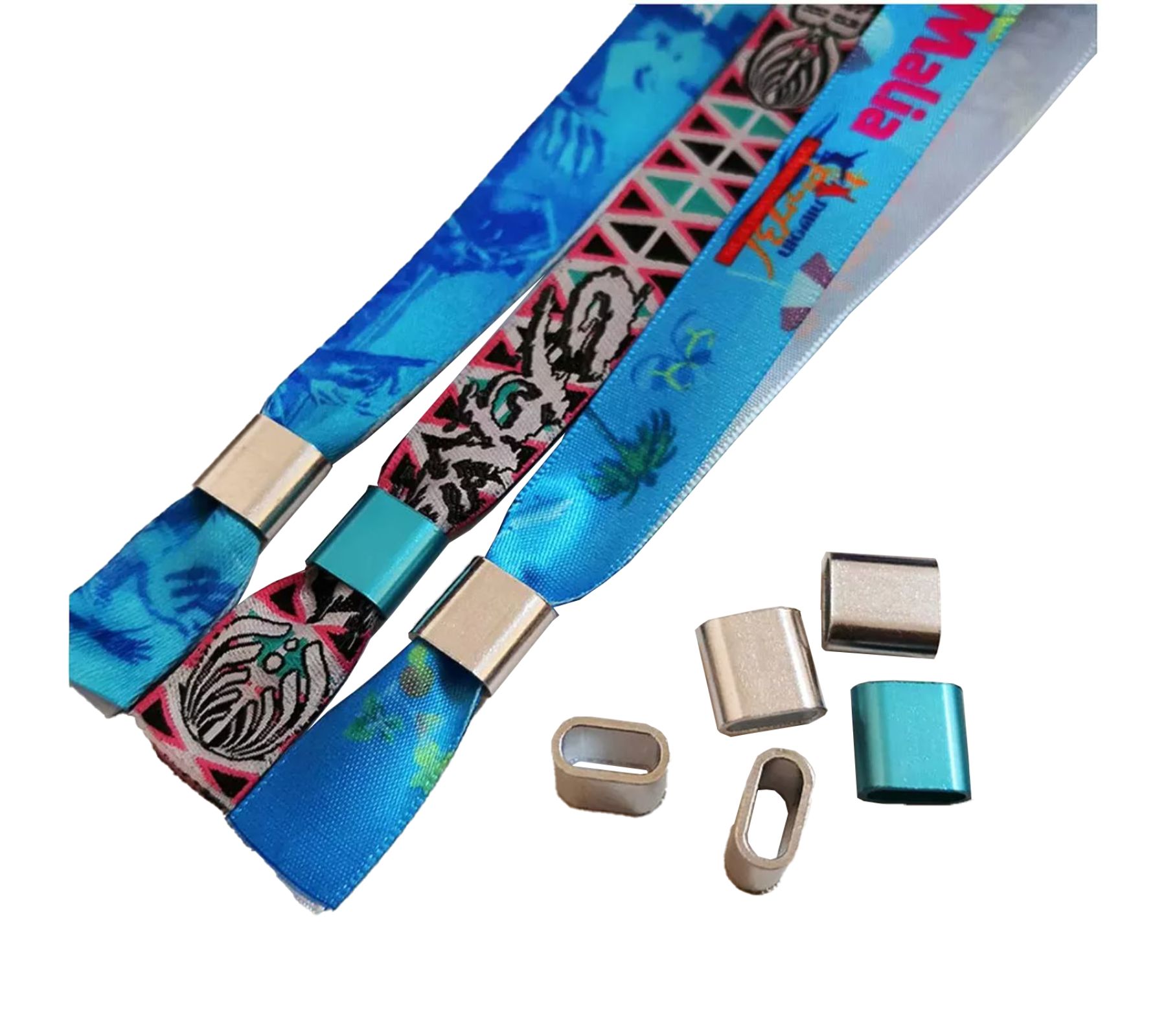 1/2" Sublimated Ribbon Fabric w/ Aluminum Lock Reusable Event Wristbands