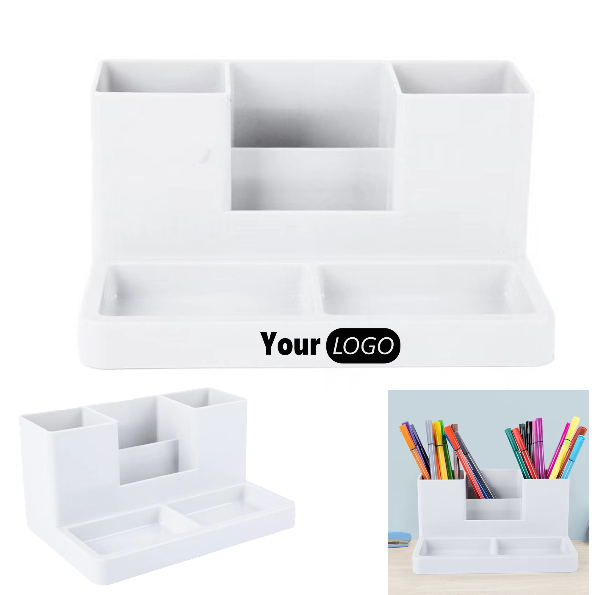 Multi Compartment Desktop Stationery Storage Caddy 2