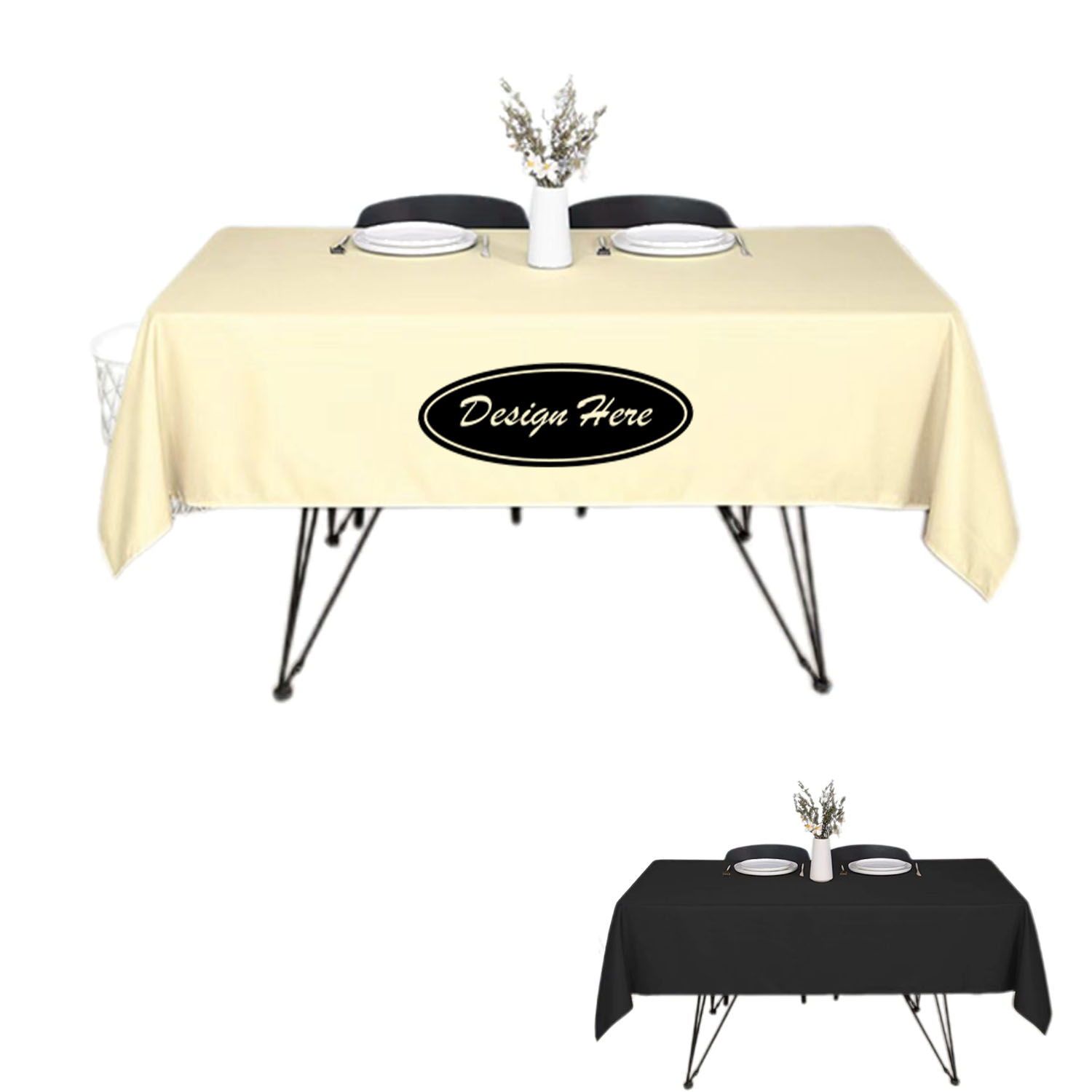Durable Polyester Rectangle Tablecloth, Stain & Wrinkle Resistant 3