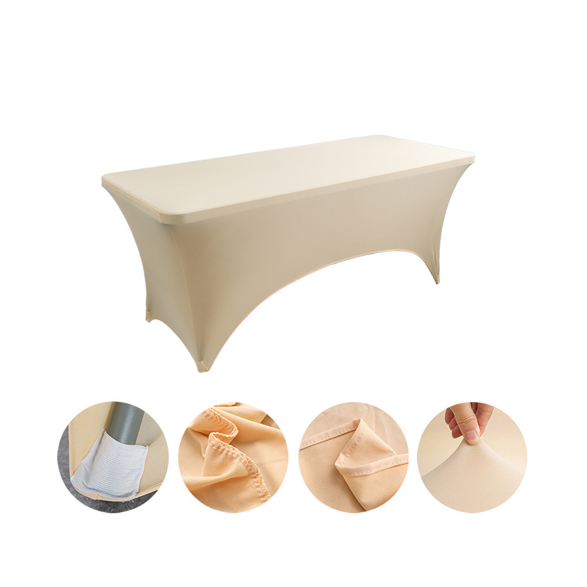 6FT Customizable Polyester Tablecloth Stretch Table Cover 14