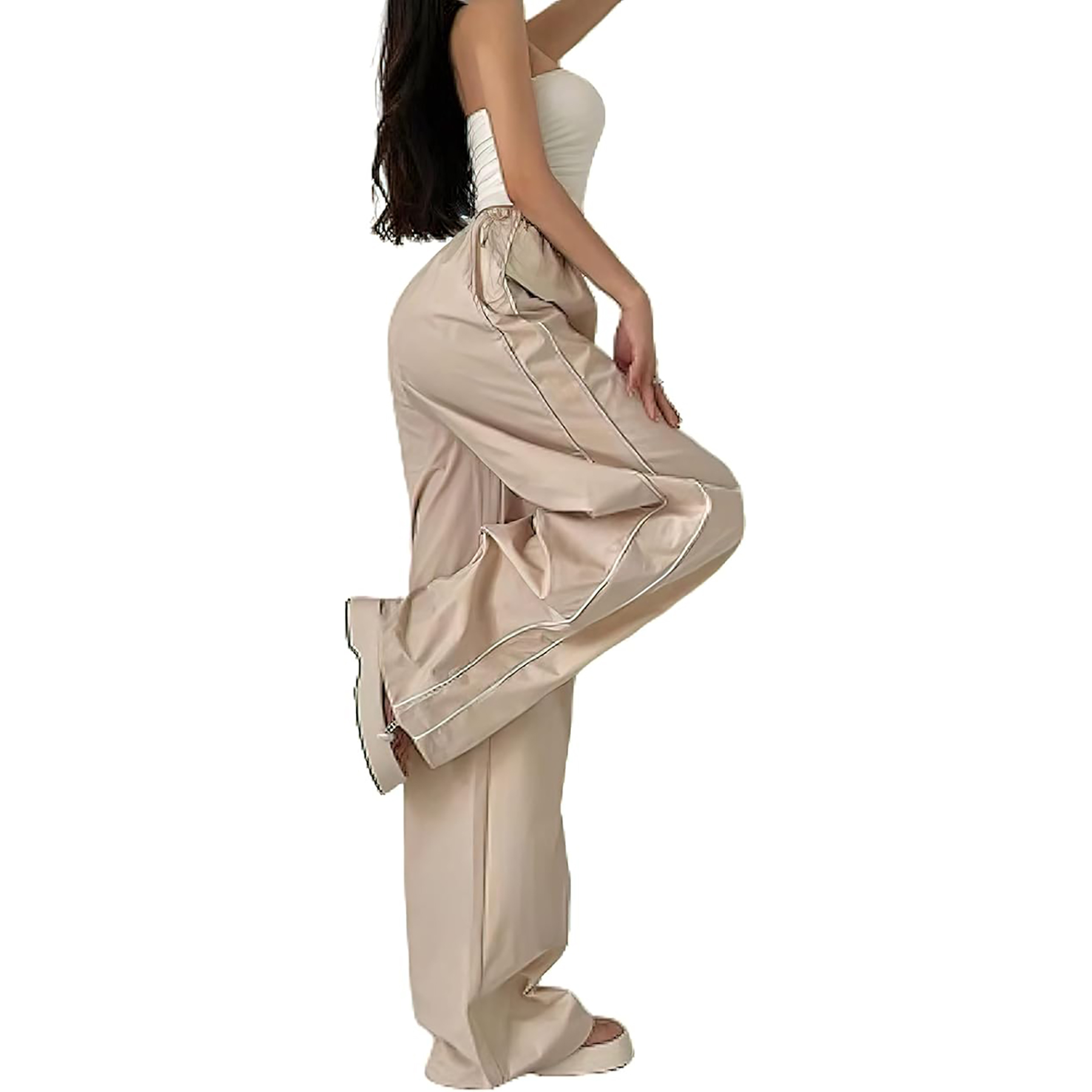 Women's Baggy Y2K Parachute Track Pants 6