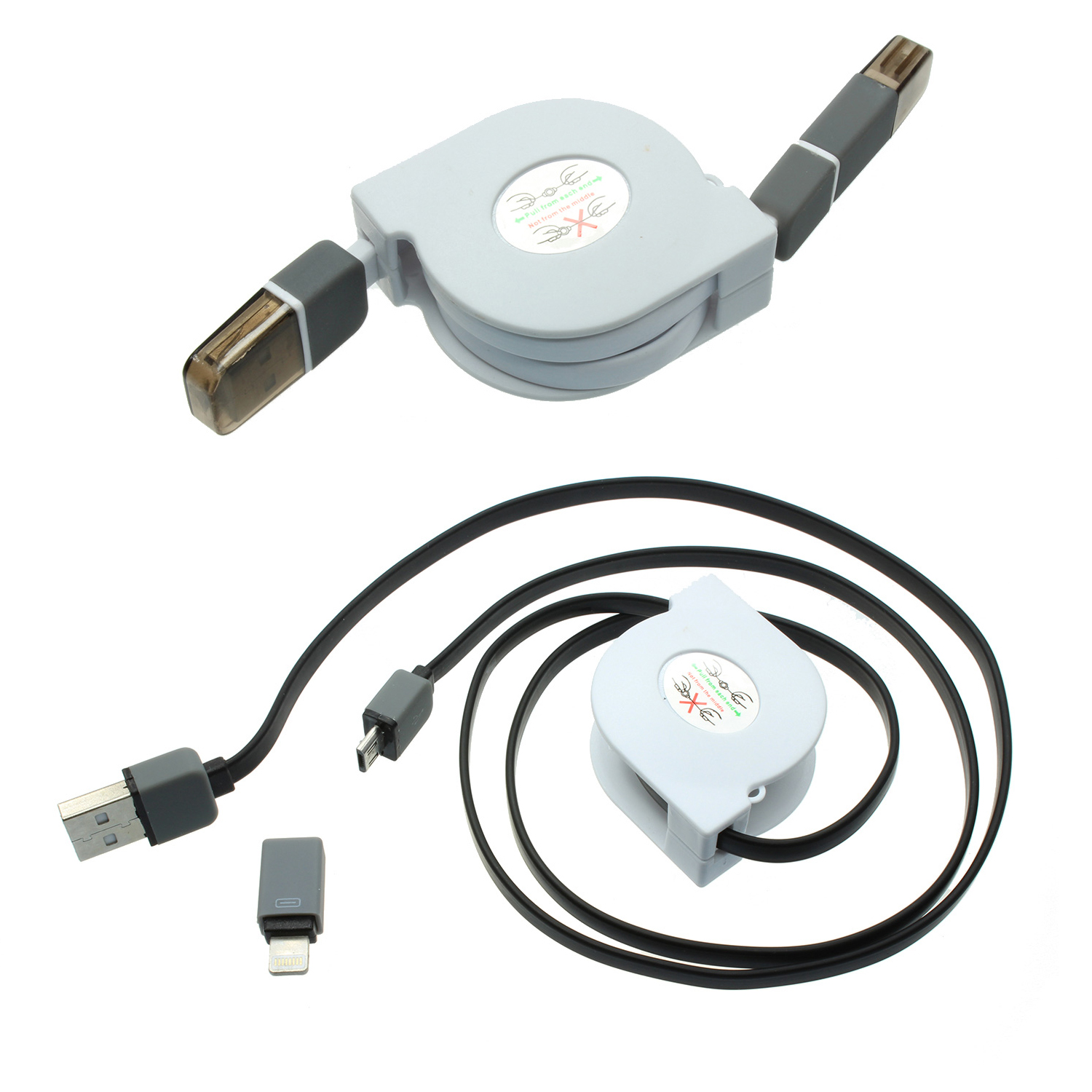 ASCOT Self-spooling USB charging cable for iPhone and Androi