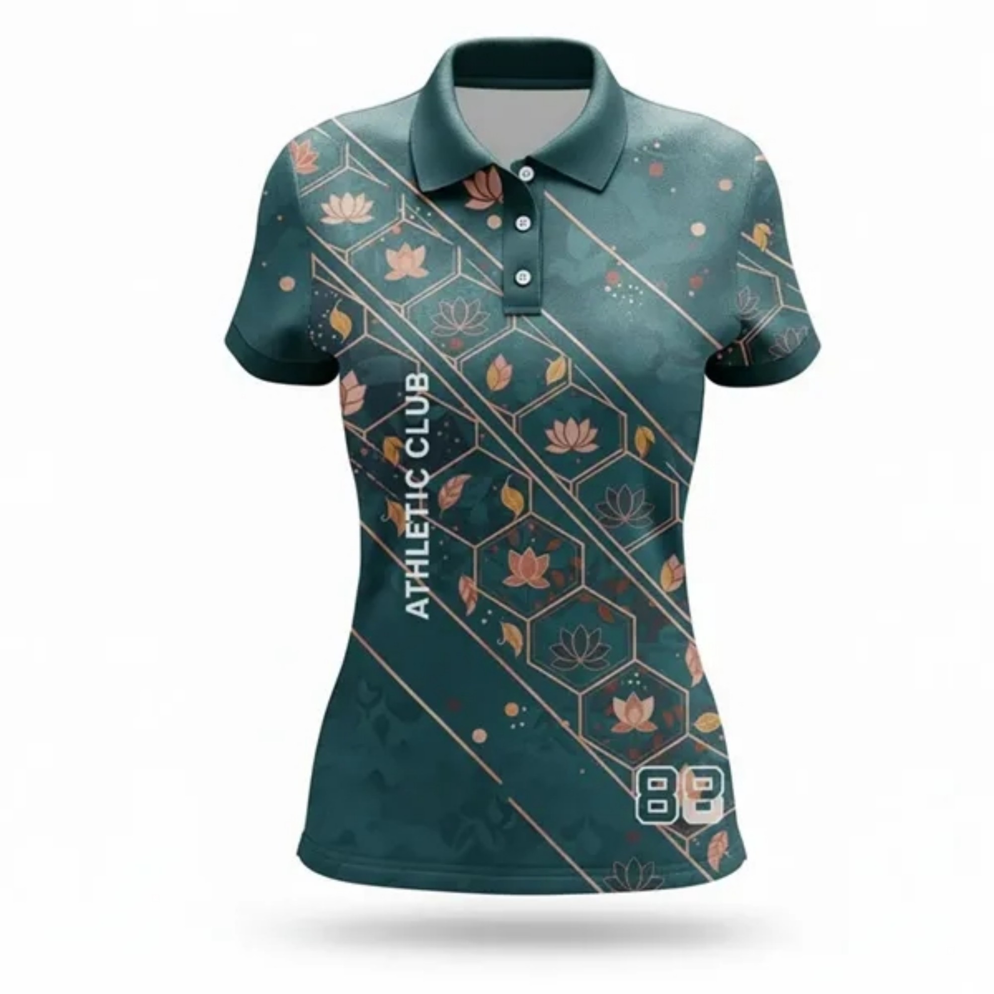 Women's Short Sleeve Polo Sublimated Interlock 180 GSM