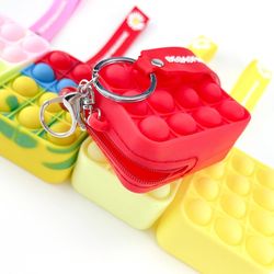 Pop Bubble Coin Purse Key Chain with Lanyard