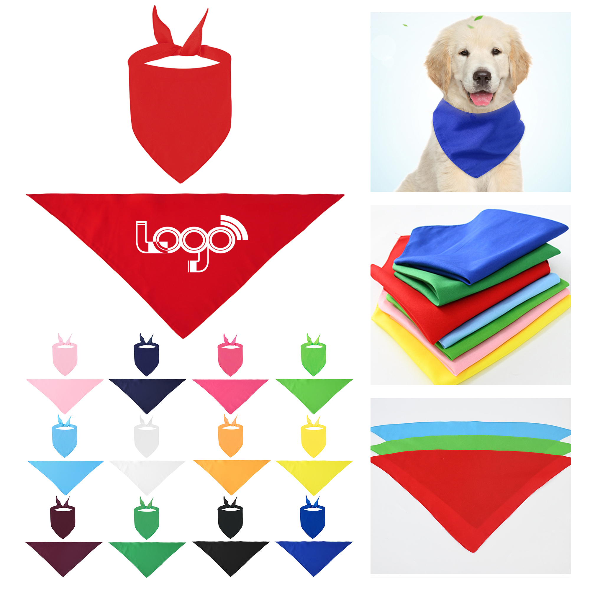 Customizable Pet Bandana in Solid Colors 2