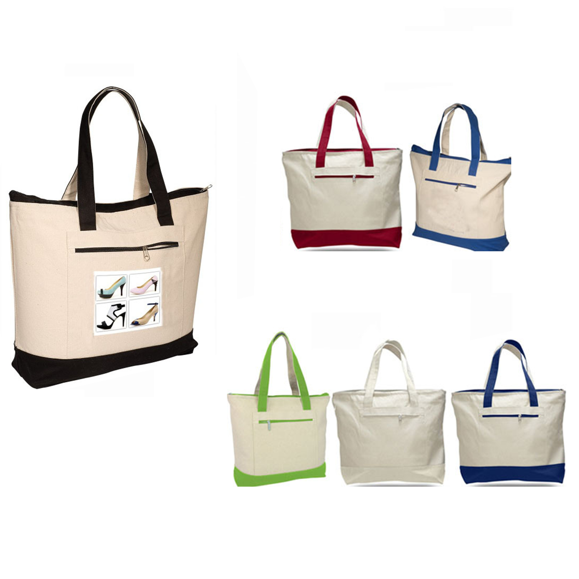 Colorful 12oz Canvas Tote Bag, custom tote bag with logo imprint 3