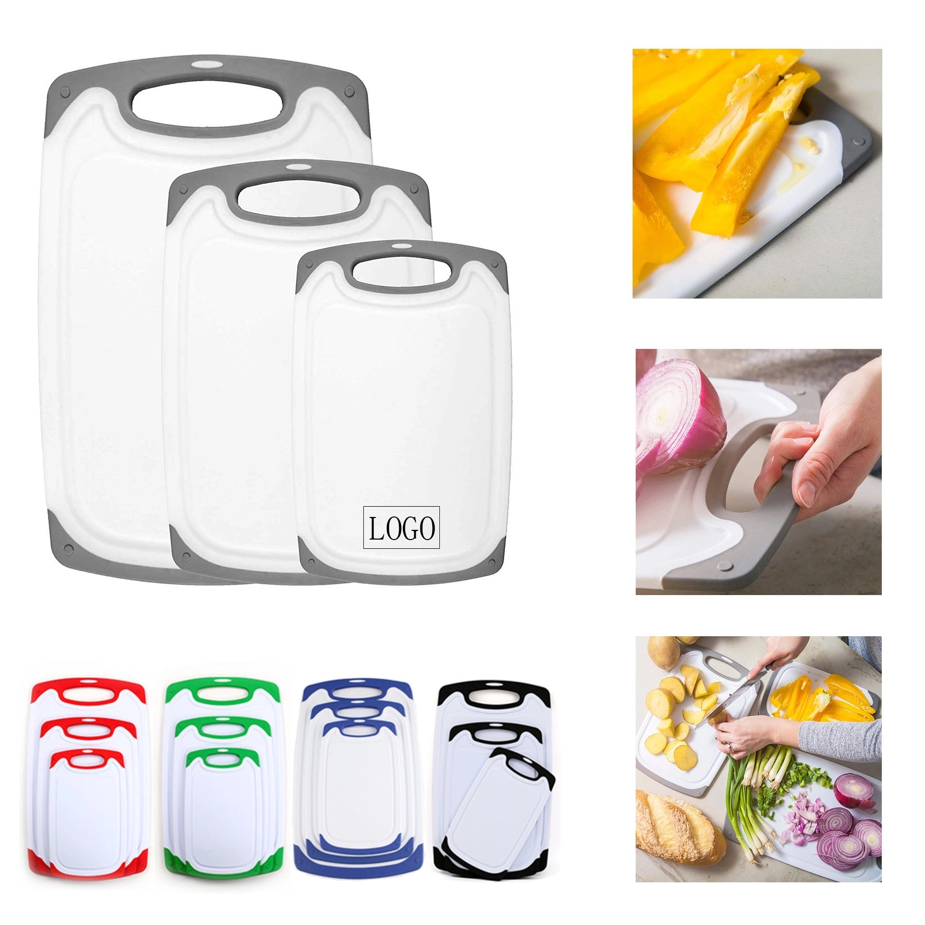 Set of 3 Plastic Cooking Cutting Board
