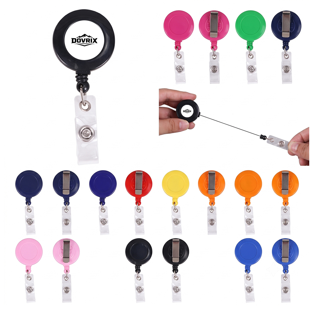 Retractable Circular Badge Reel w/ Clip