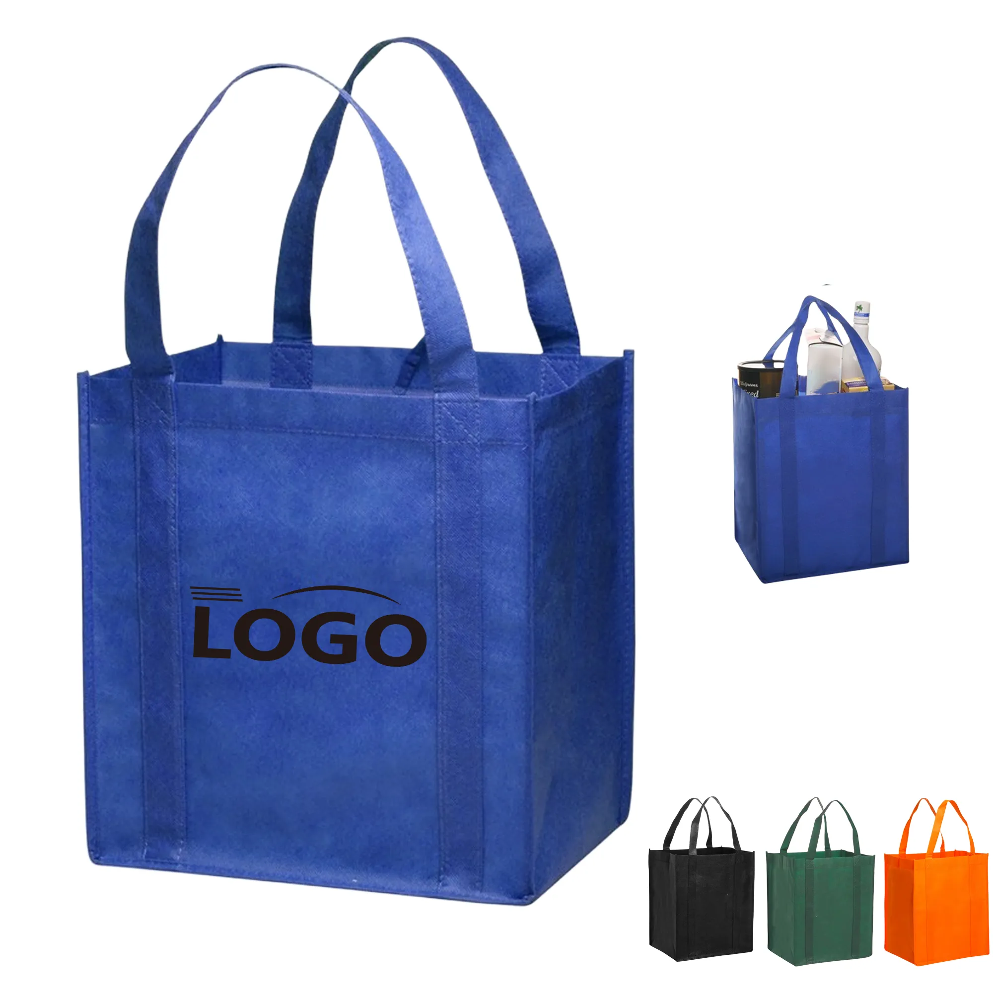Non-Woven Shopping Tote Grocery Bag (13"L x 10"W x 15"H 5