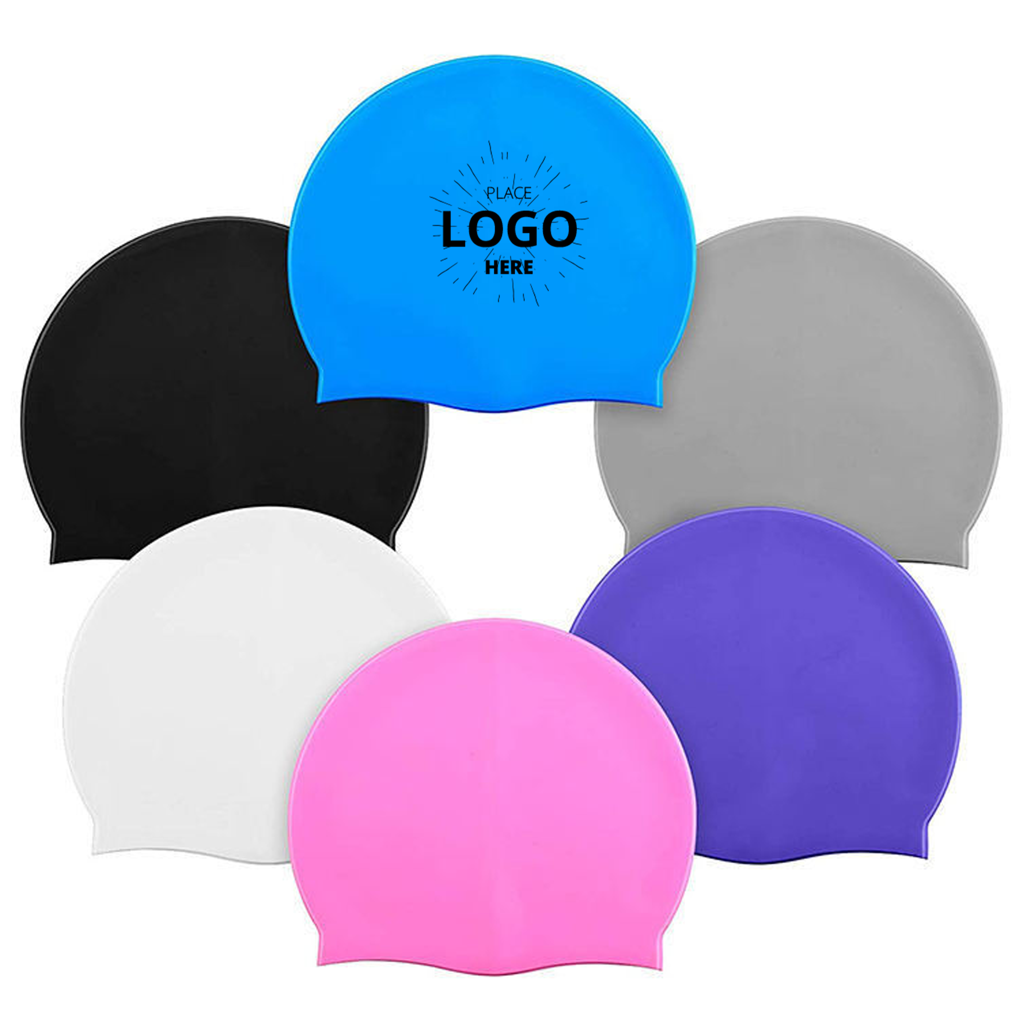 Blank Waterproof Silicone Swimming Hat 2