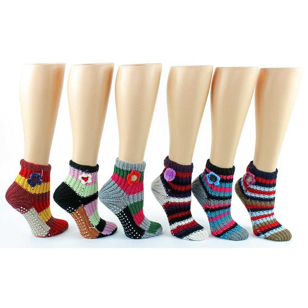 Women's Crocheted Socks - Assorted Designs No Slip 3