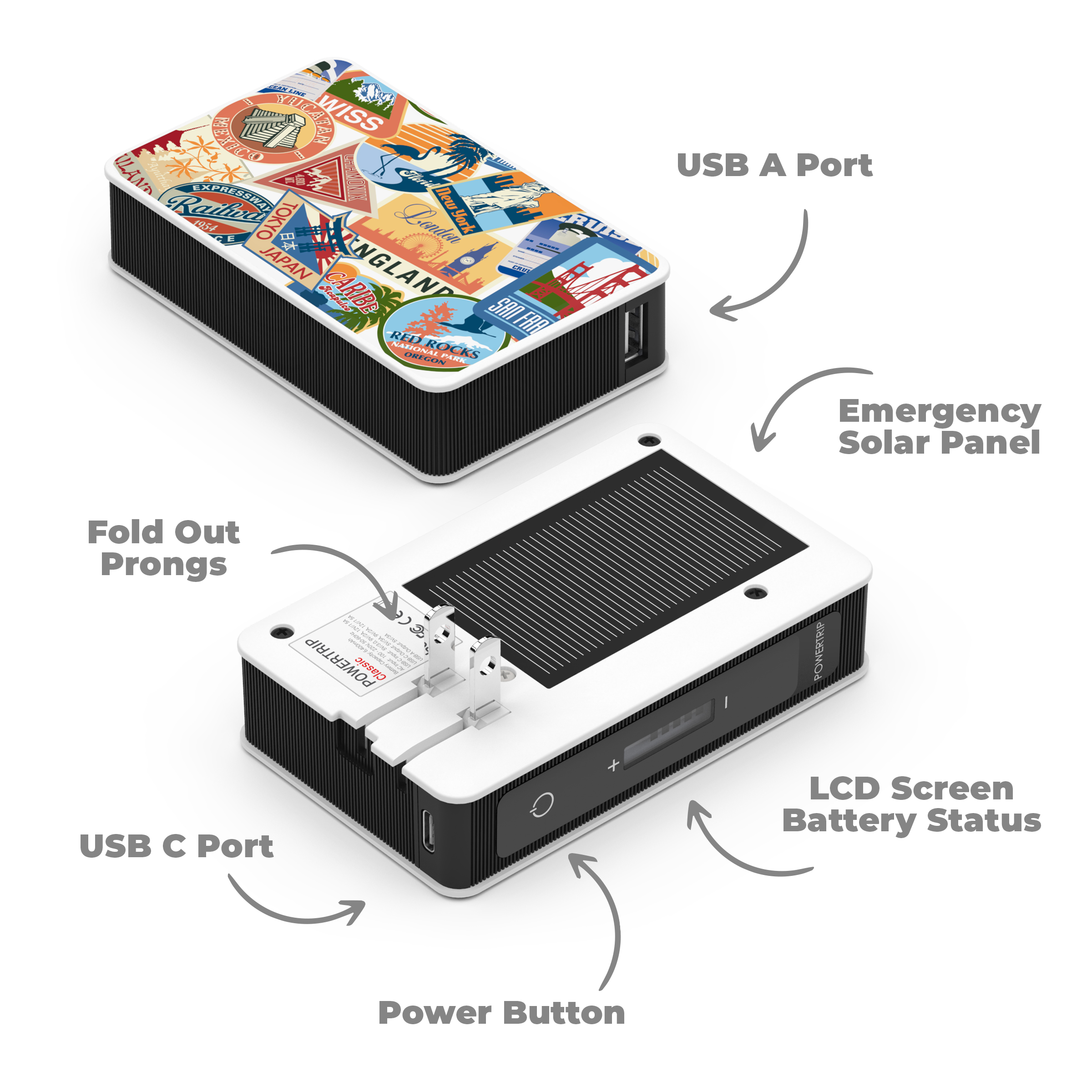 PowerTrip Classic: Portable Charger with Emergency Solar Panel 14