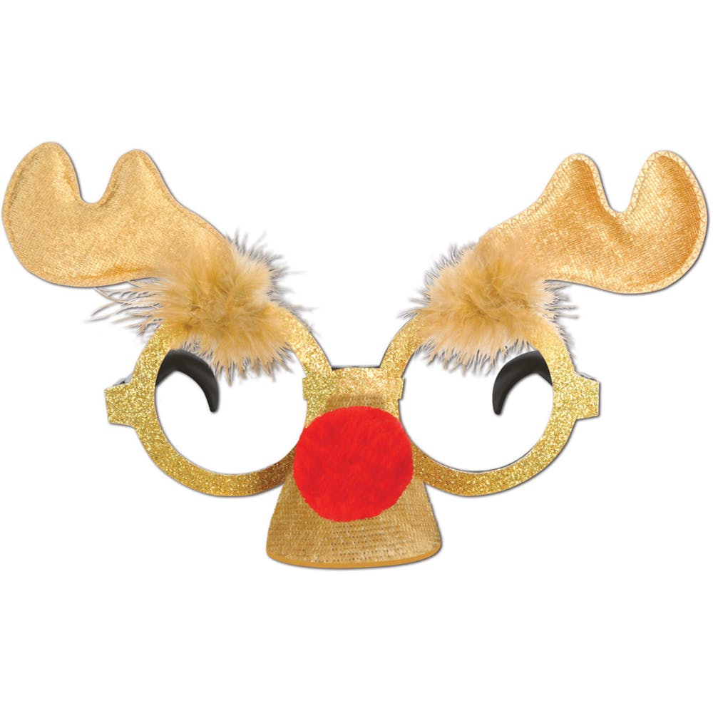 Glittered Reindeer Glasses 3