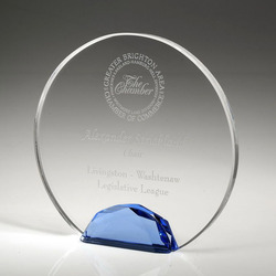 5 1/2" Jeweled Halo Crystal Award