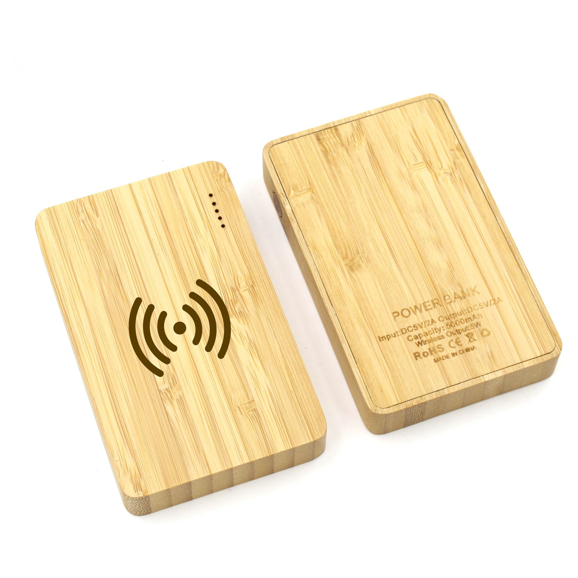 Bamboo 5000 mAh Dual Port Power Bank with Wireless Charger