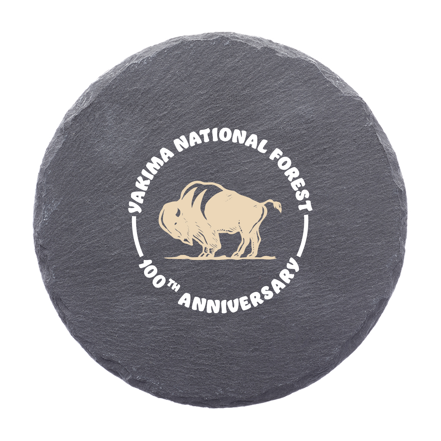 Valentia Round Slate Coaster (2 Color Imprint)