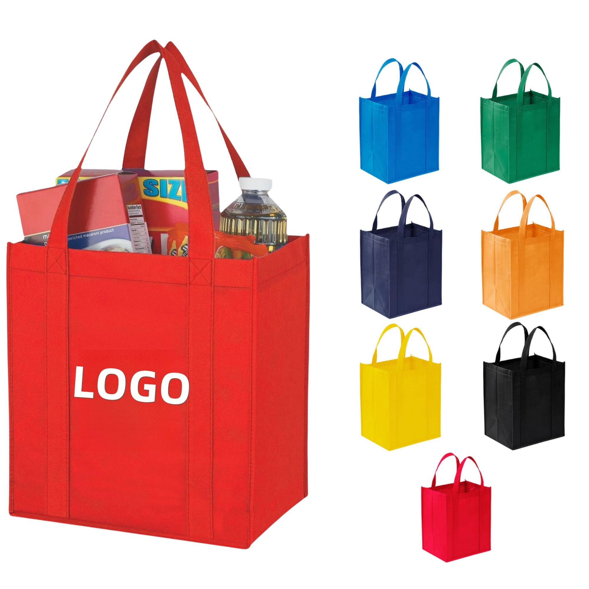 Reusable Big Reinforced Handle Grocery Bags