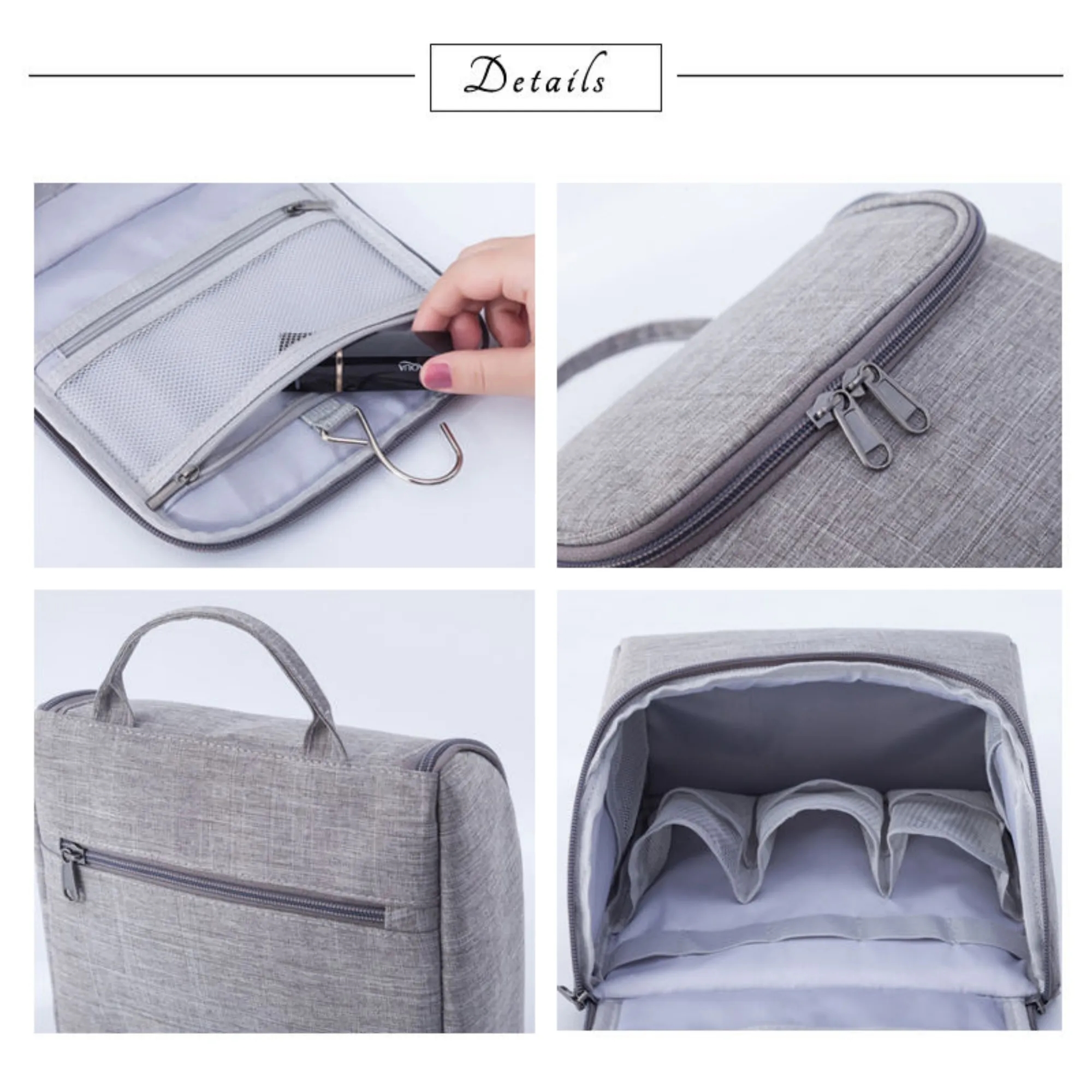 MOQ5 Portable Hanging Toiletry Organizer Travel Cosmetic Bag 18