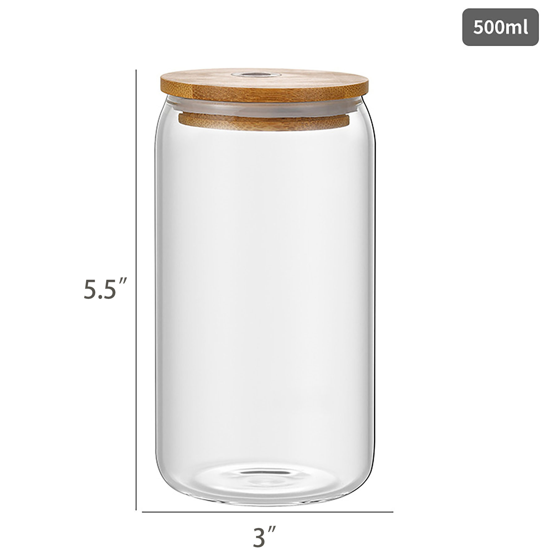 16oz Drinking Glass with Lid and Straw 2