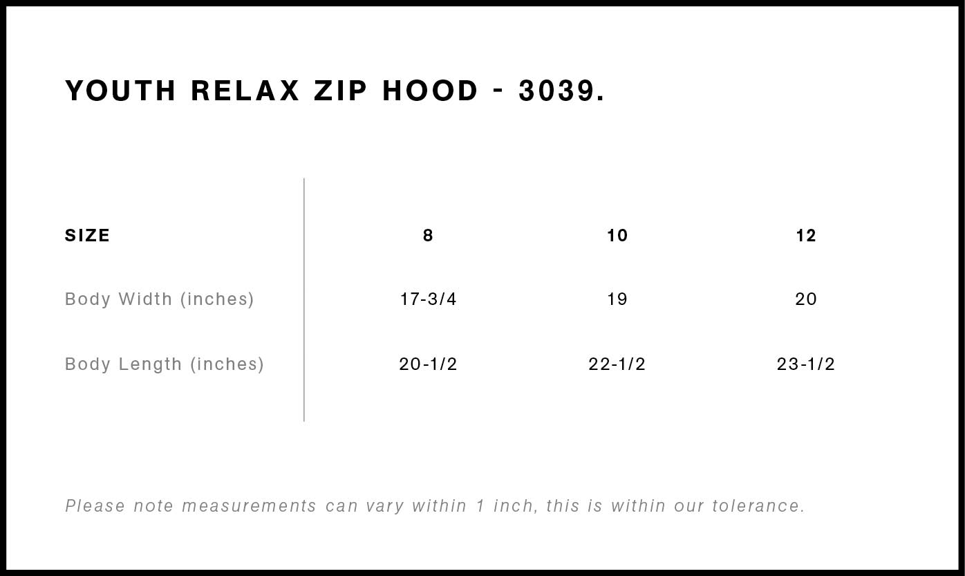 Youth Relax Zip Hood | 3039 30