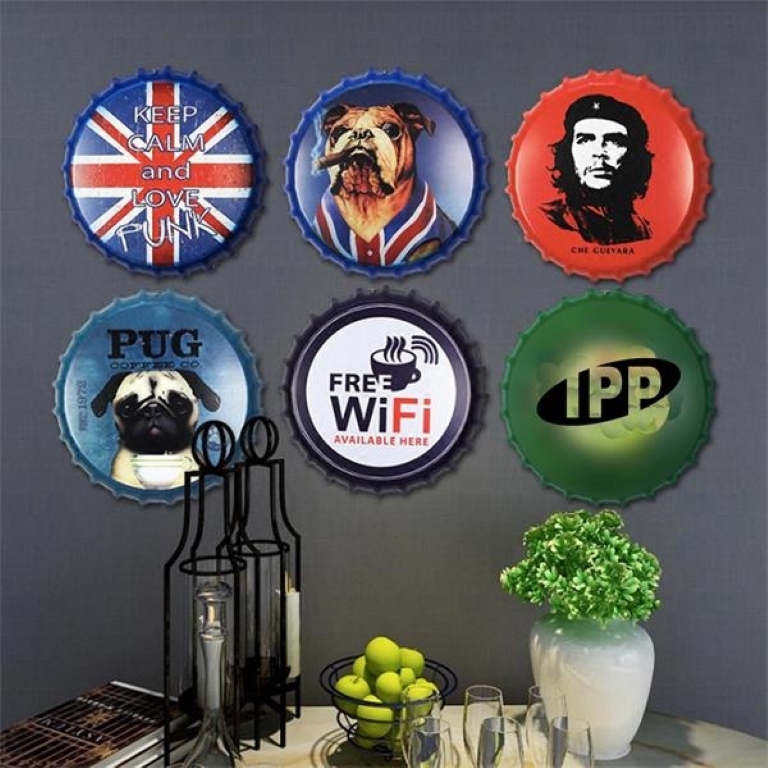 Custom beer bottle cap tin metal sign for wall decoration