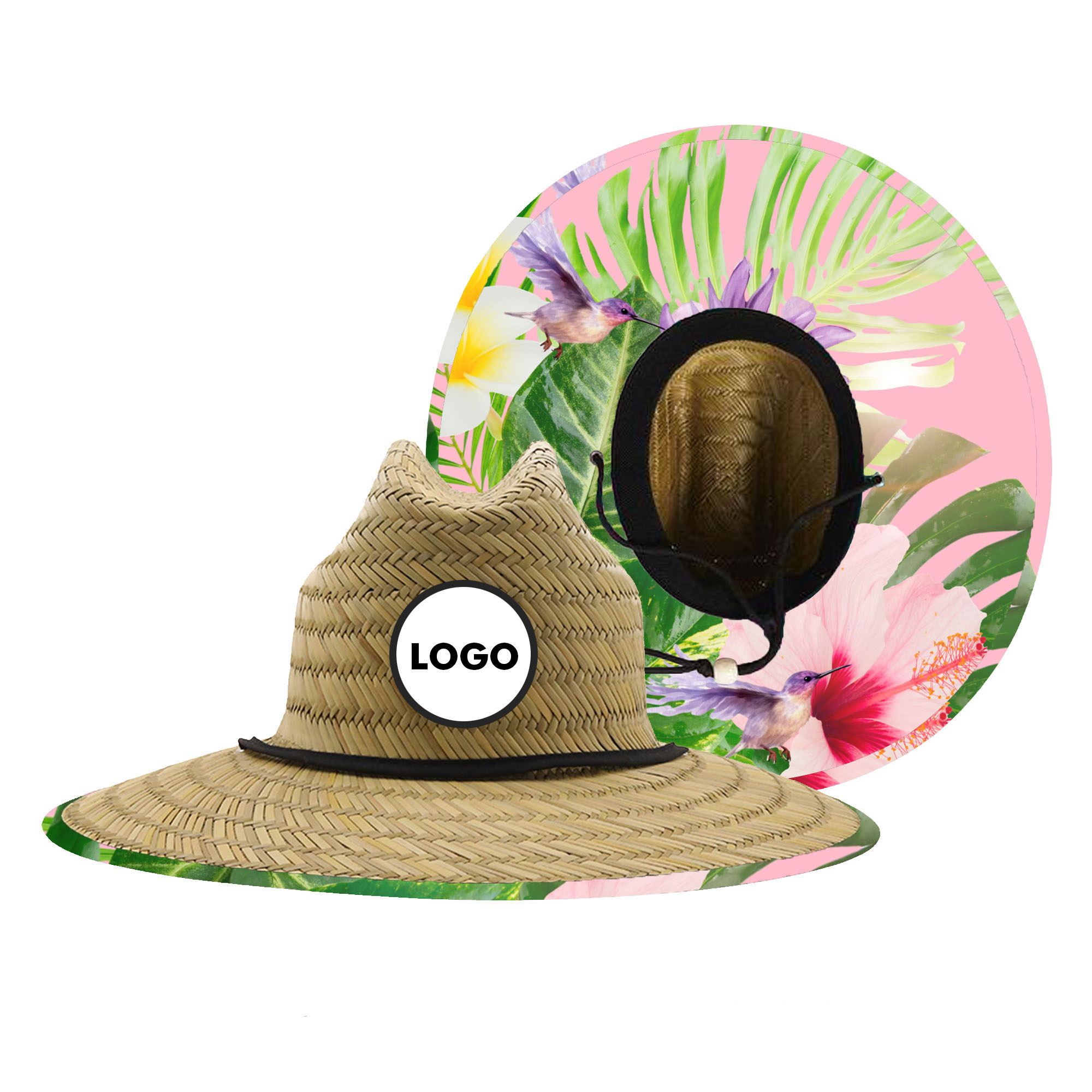 Personalized Logo Straw Sunhat With Patterns 10
